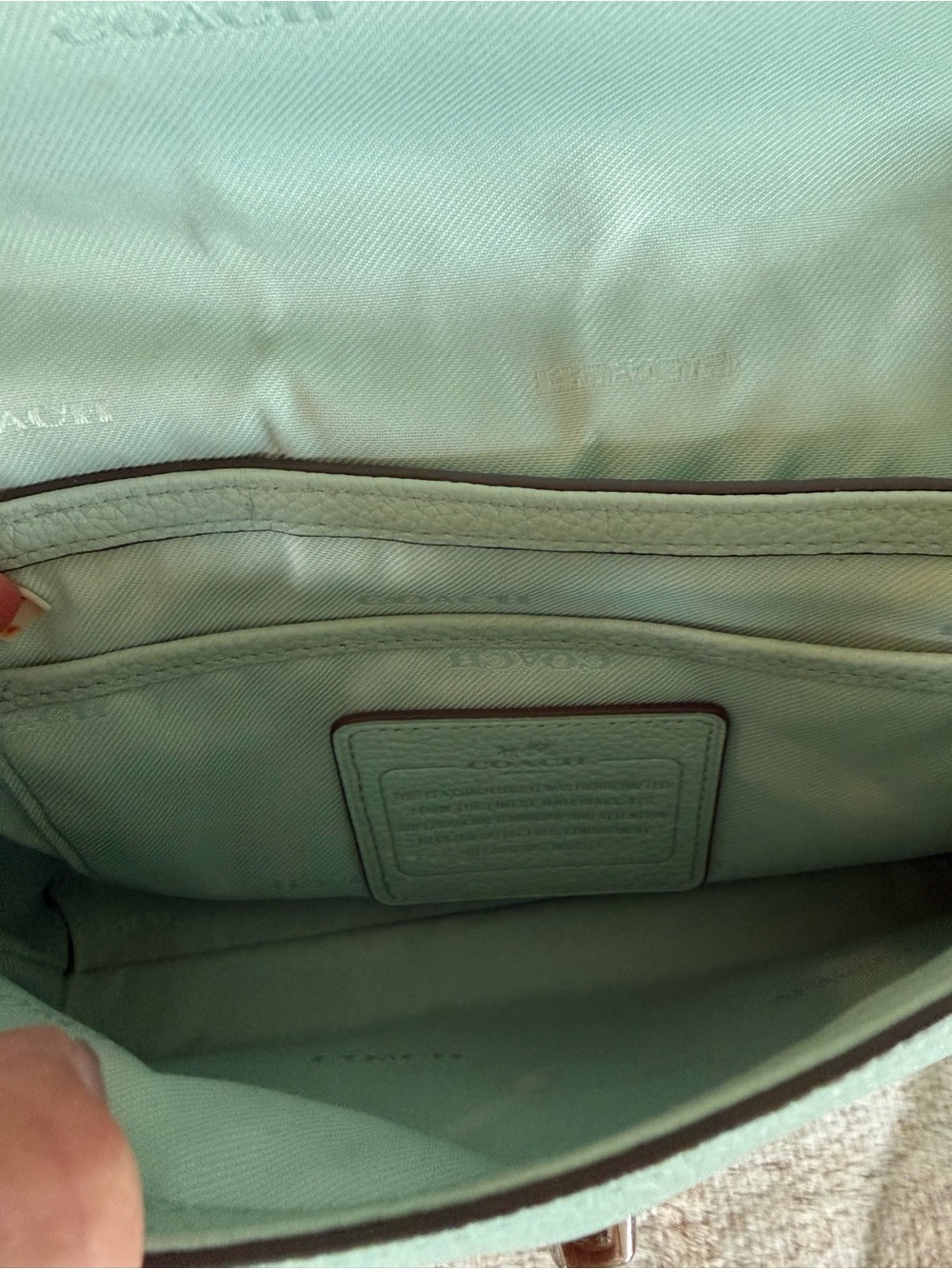 Mint Green Leather Crossbody Bag Coach - Picture 5 of 7